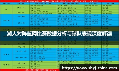 湖人对阵篮网比赛数据分析与球队表现深度解读